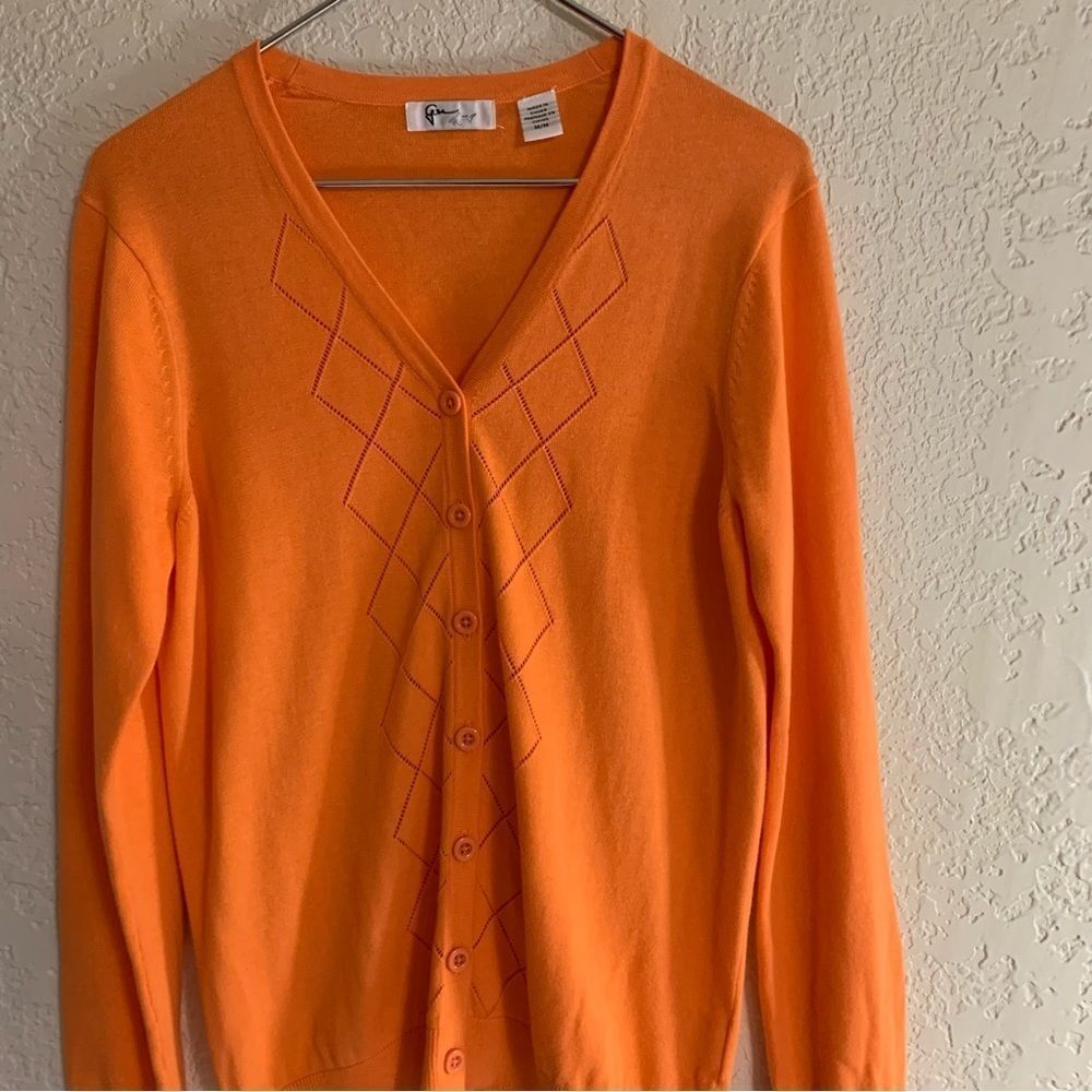 Greg Norman Collection Light Orange Button Front … - image 7